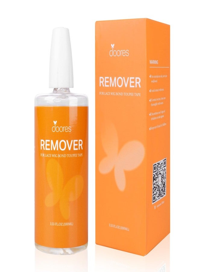DOORES Tape in Extension Remover, 100ml Fast Acting Tape in Remover Lace Wig Glue Tape-ins Extensions, Lace Glue Adhesive Removes Natural Ingredients Easy to Clean (Kumquat Flavor) - Image 1